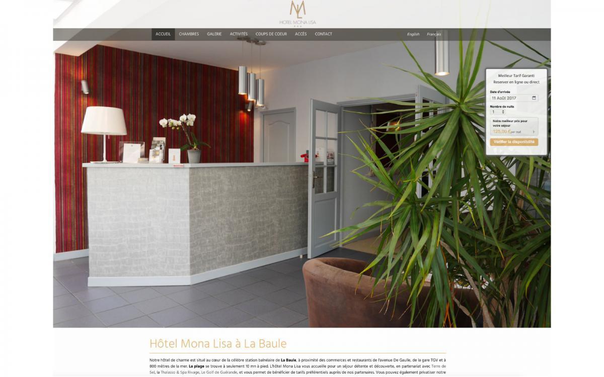 Refonte du site web de 'Hotel Mona Lisa à La Baule - Cover Image