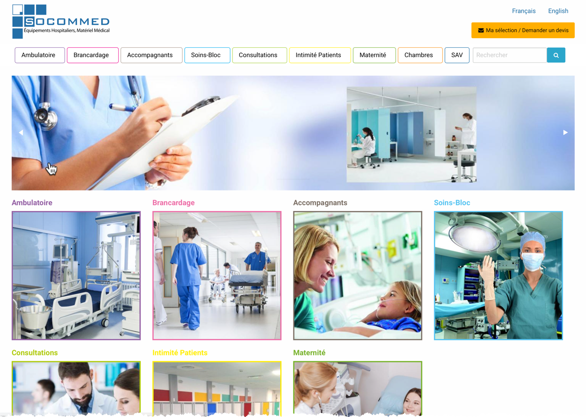 Refonte du site web de SOCOMMED, fabriquant distributeur de matériel médical - Cover Image